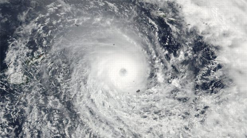A satellite image released by NASA shows super cyclone Winston as it spun over Fiji's region. Photo: NASA
