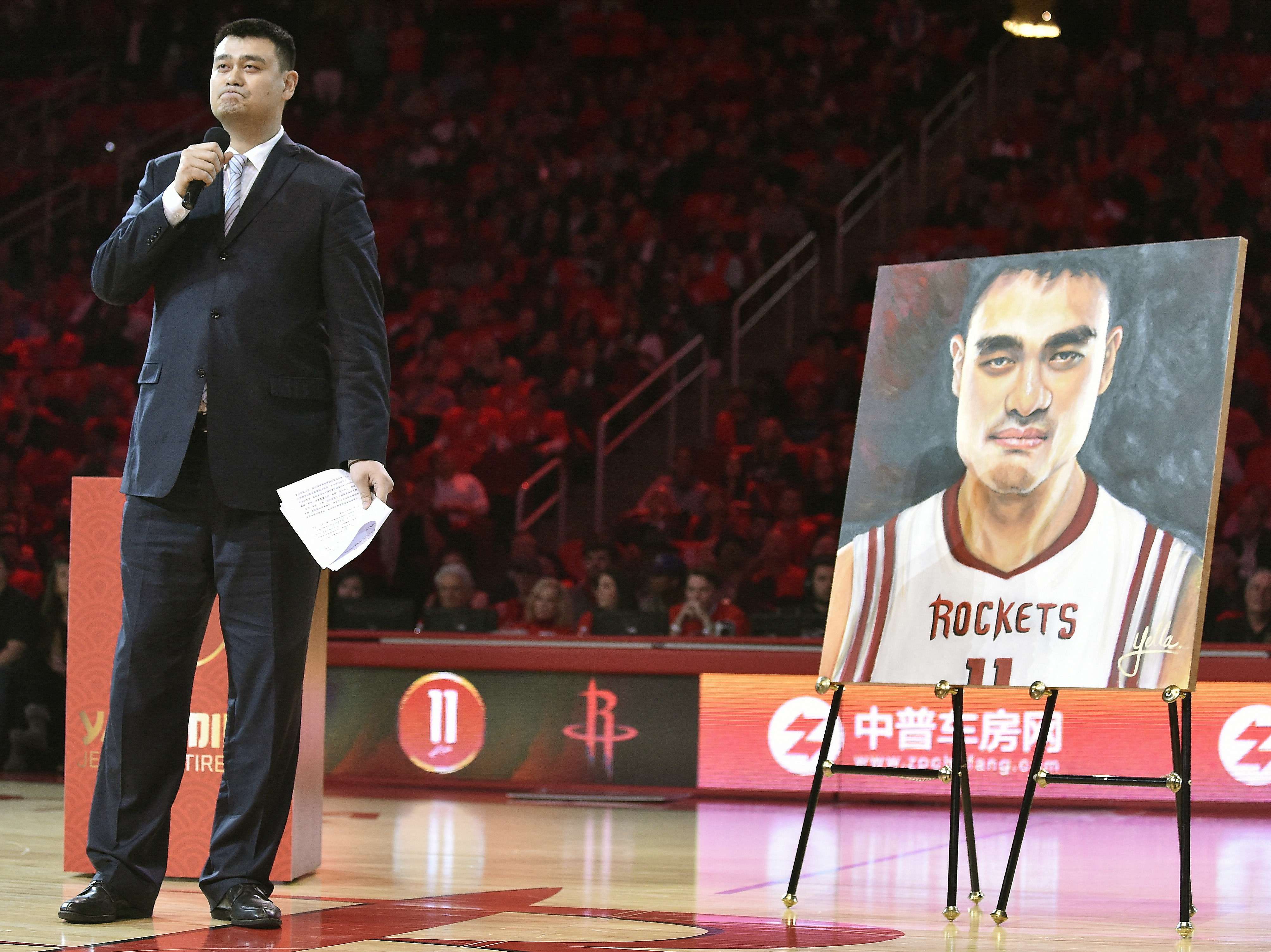 Yao Ming honoured in Houston as Rockets 