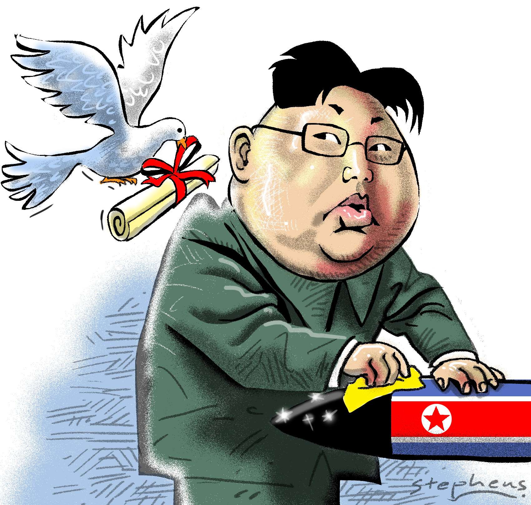 Трамп и Ким Чен Ын карикатура