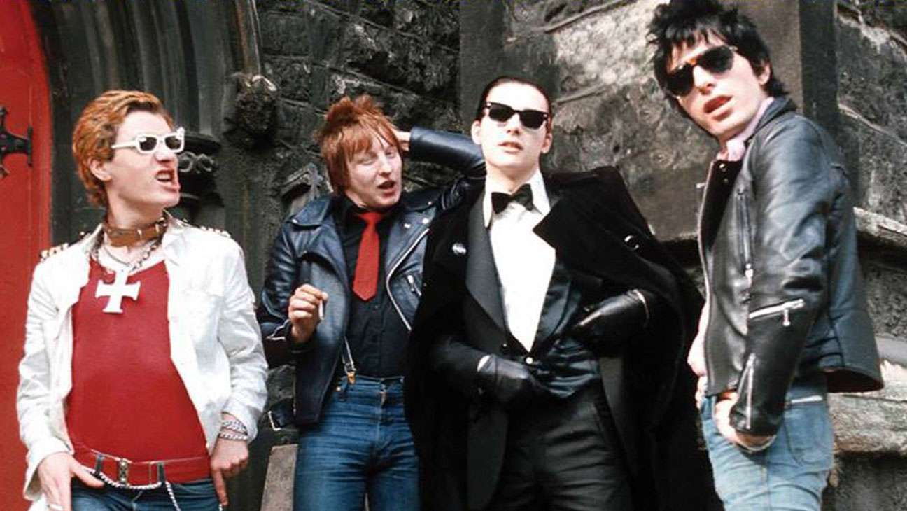 The Damned in the 1970s, (from left) Captain Sensible, Rat Scabies, Dave Vanian and Brian James.