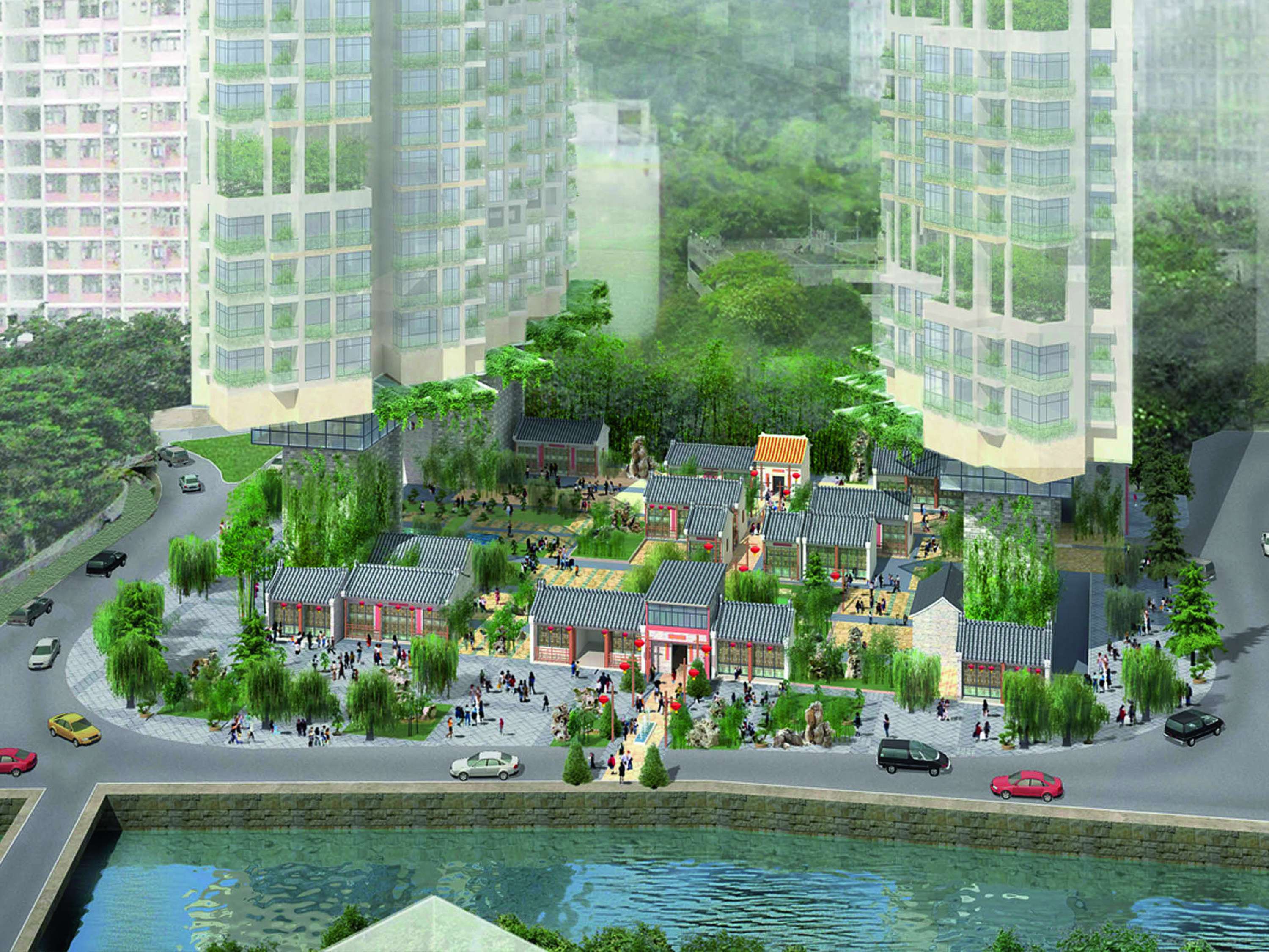 The proposed Nga Tsin Wai Village Conservation Park in Kowloon City features a blend of the traditional with the new. Photo: Handout