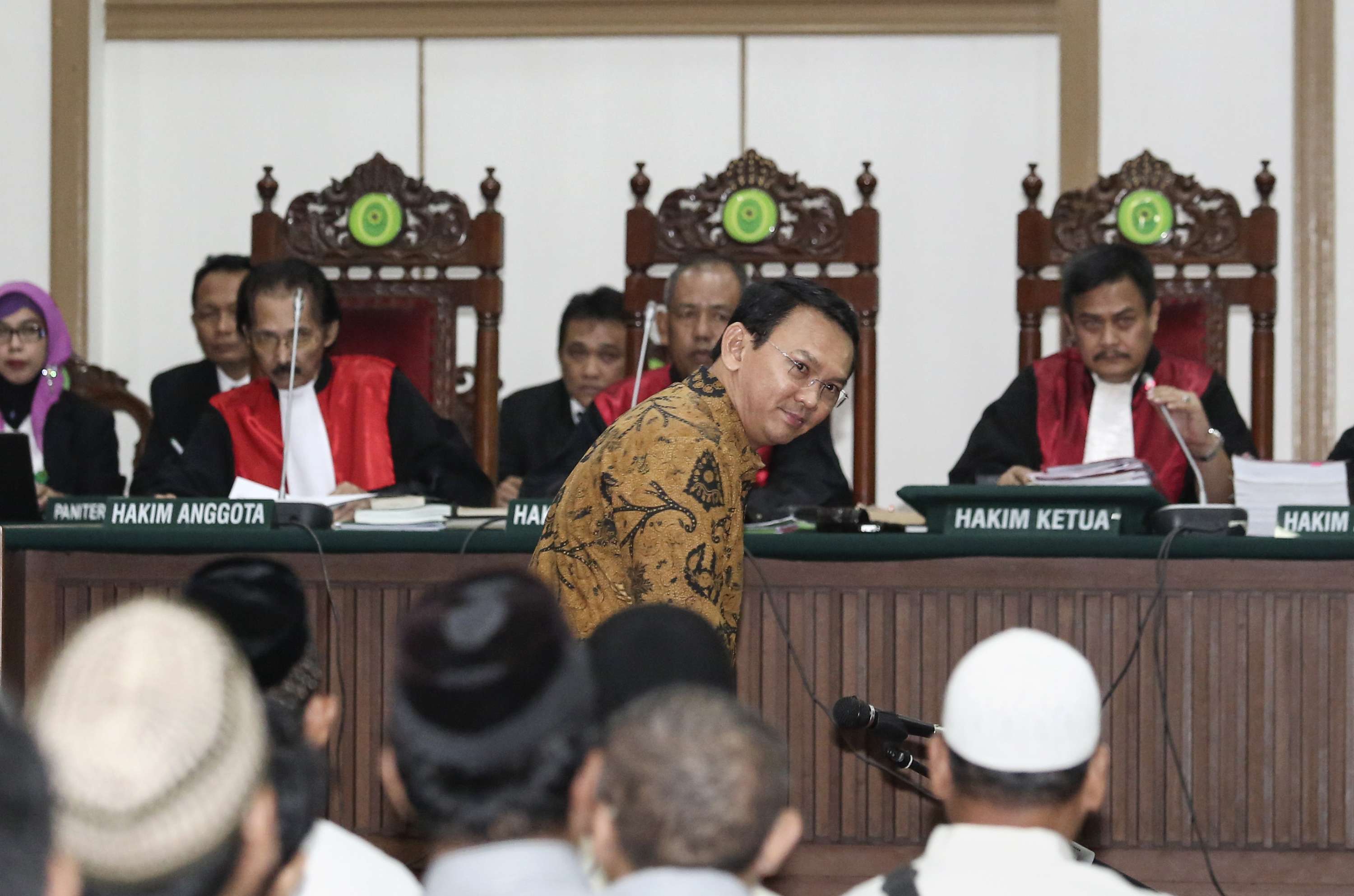 Jakarta’s Christian governor Basuki Tjahaja Purnama is on trial for blasphemy. Photo: AFP