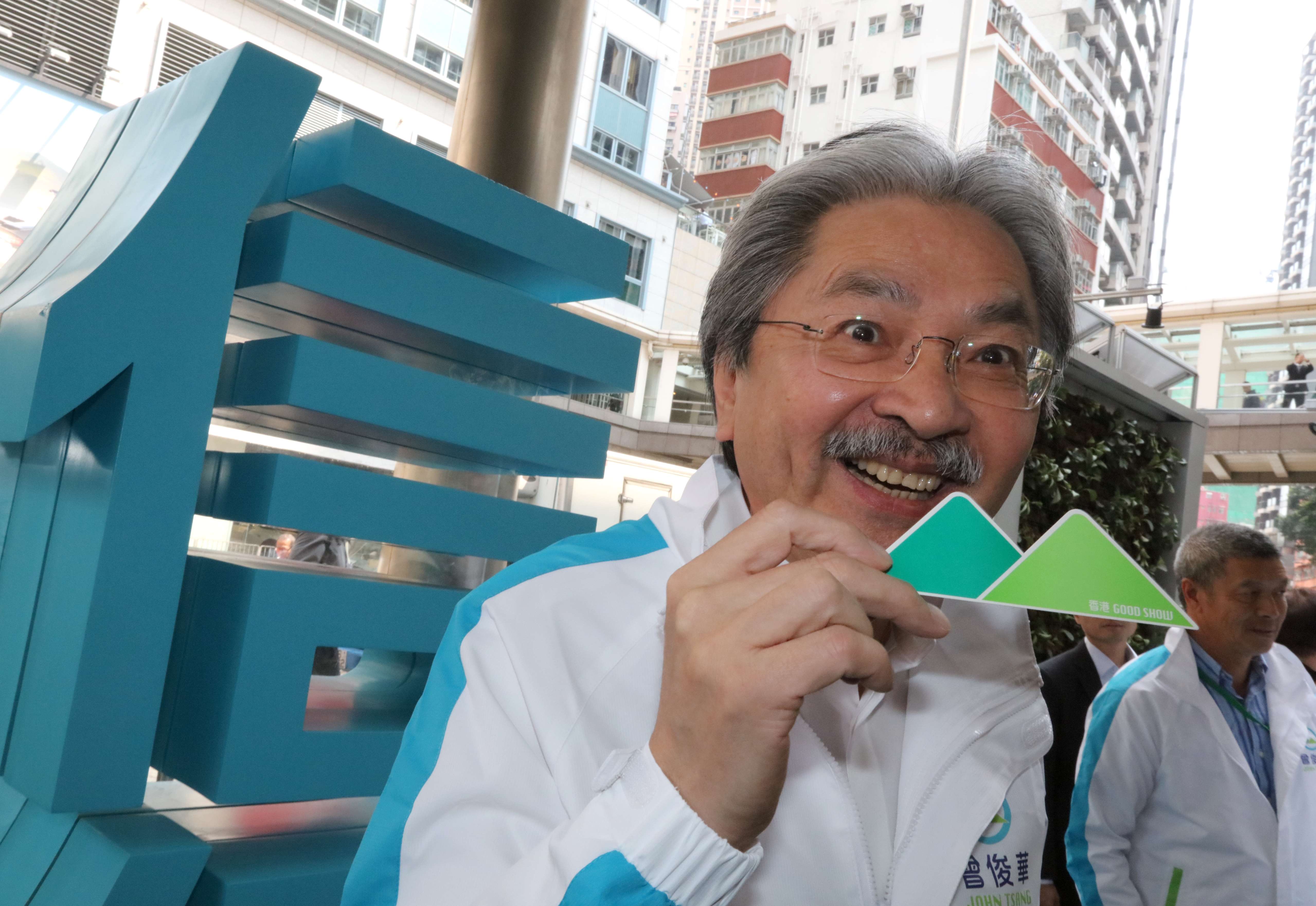 Chief executive hopeful John Tsang Chun-wah said he had raised HK$5 million through his crowdfunding campaign . Photo: Felix Wong