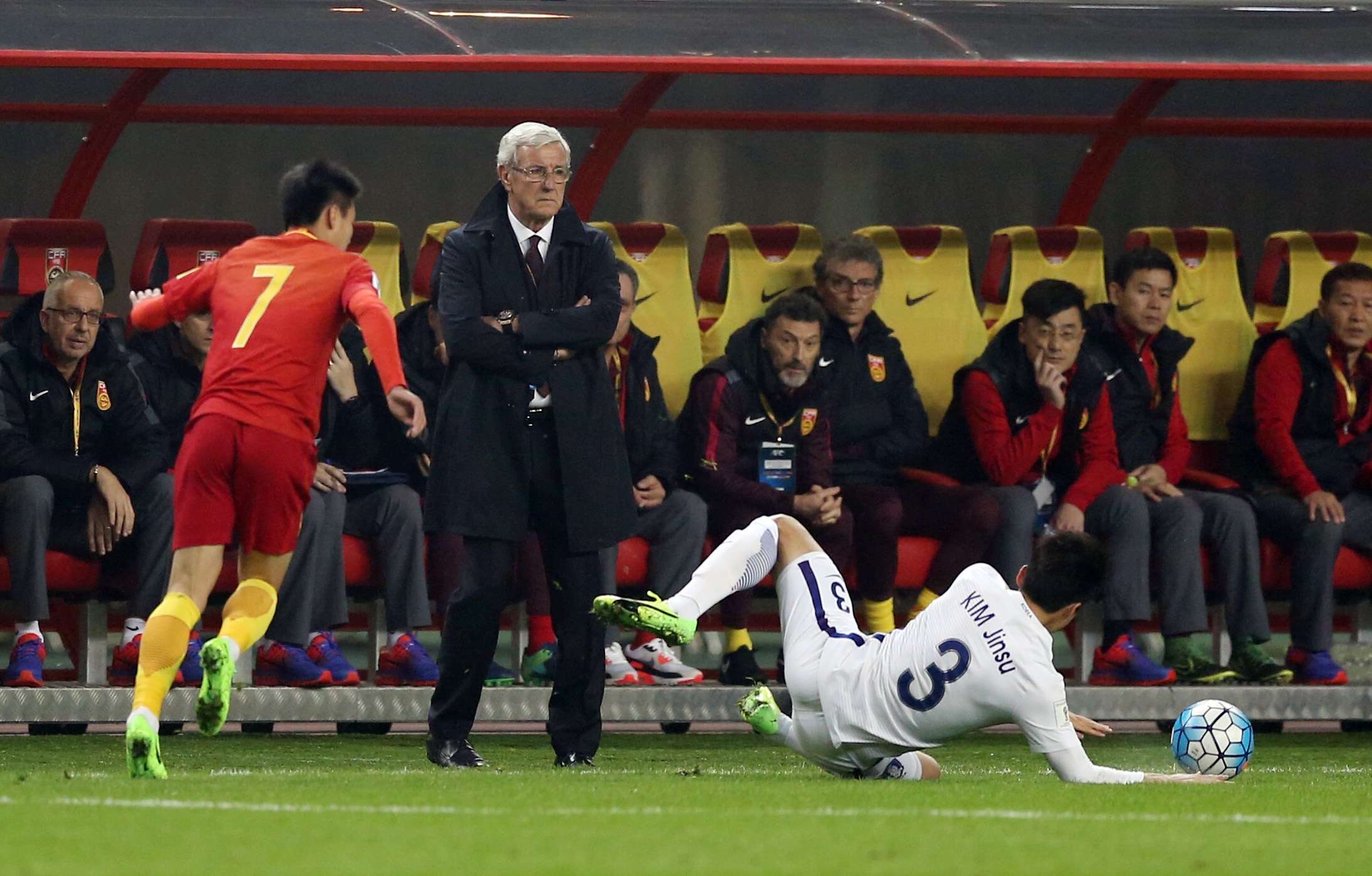China head coach Marcello Lippi remains unbeaten as national team manager after overseeing a win over South Korea. Photo: AP