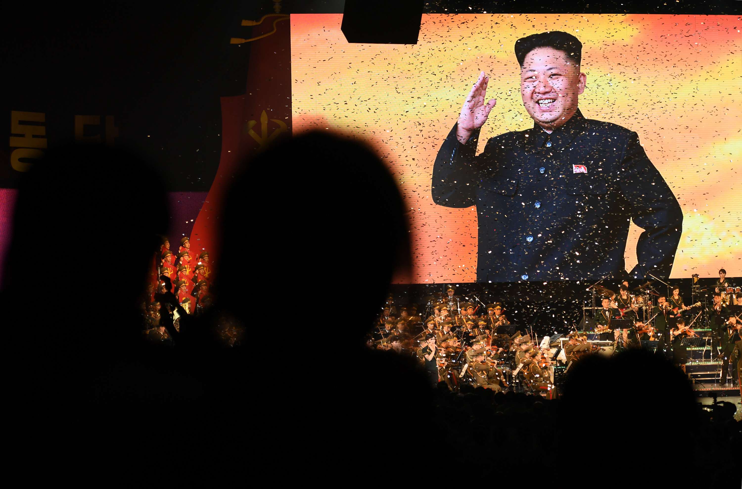 A giant image of Kim Jong-un and confetti appear at the end of a concert at Pyongyang Arena in the North Korean capital. Washington has not engaged the North Korean ruler since he took power in 2011. Even Beijing has had a testy relationship with him. Photo: Washington Post