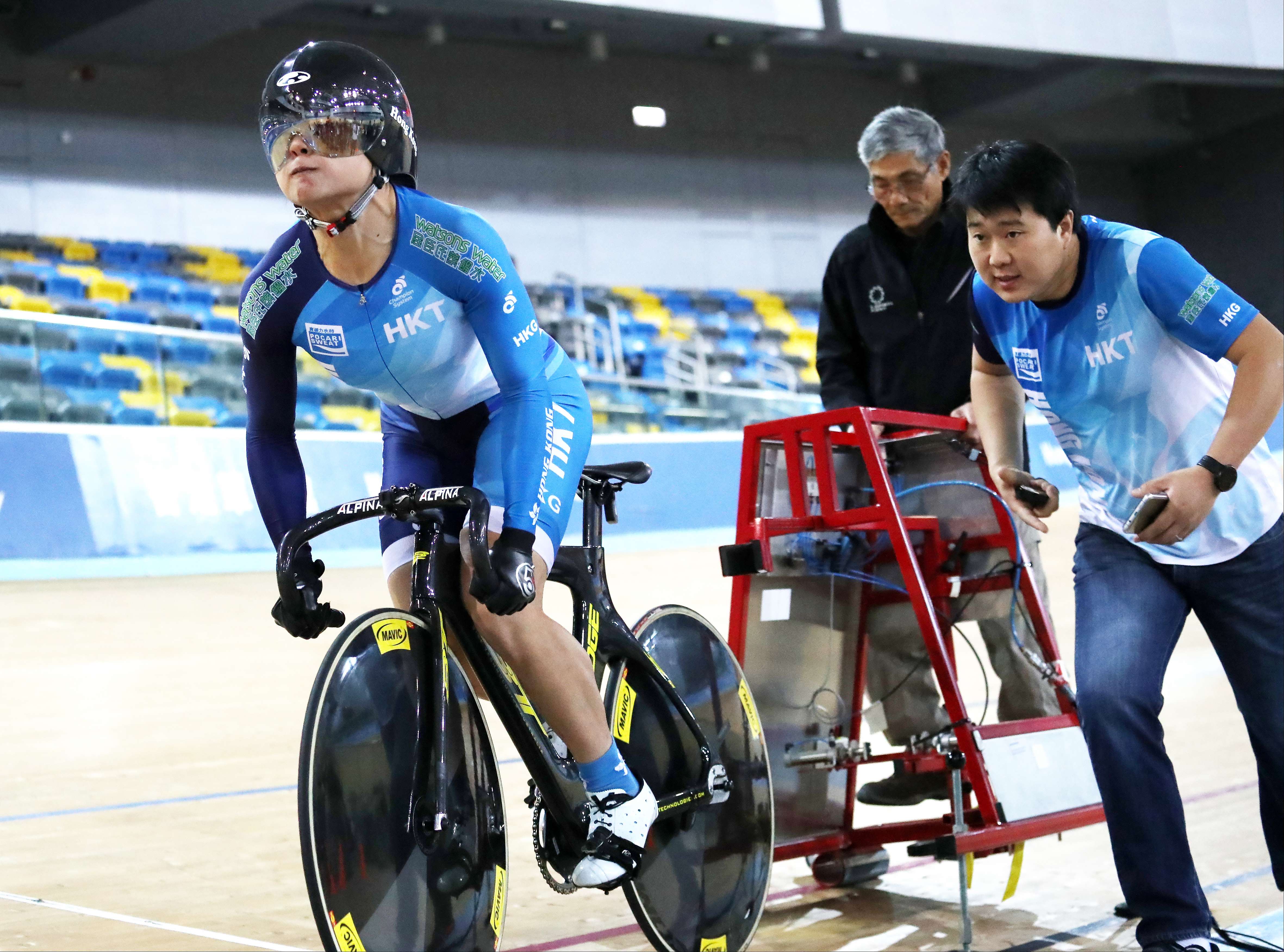 Hogn Kong’s Sarah Lee is bursting to start in the UCI Track World Championships. Photo: Nora Tam