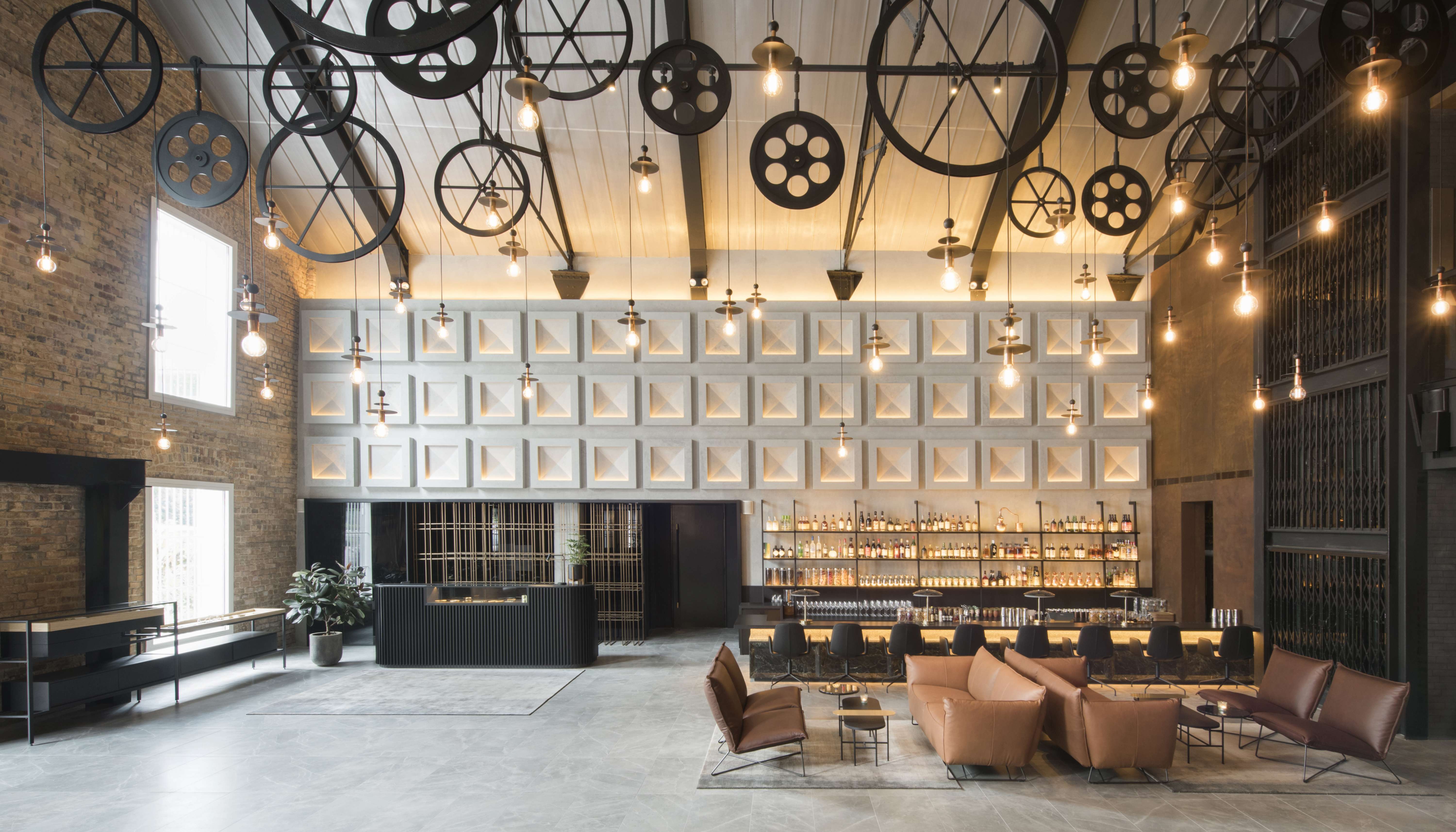 The lobby of The Warehouse Hotel in Singapore.
