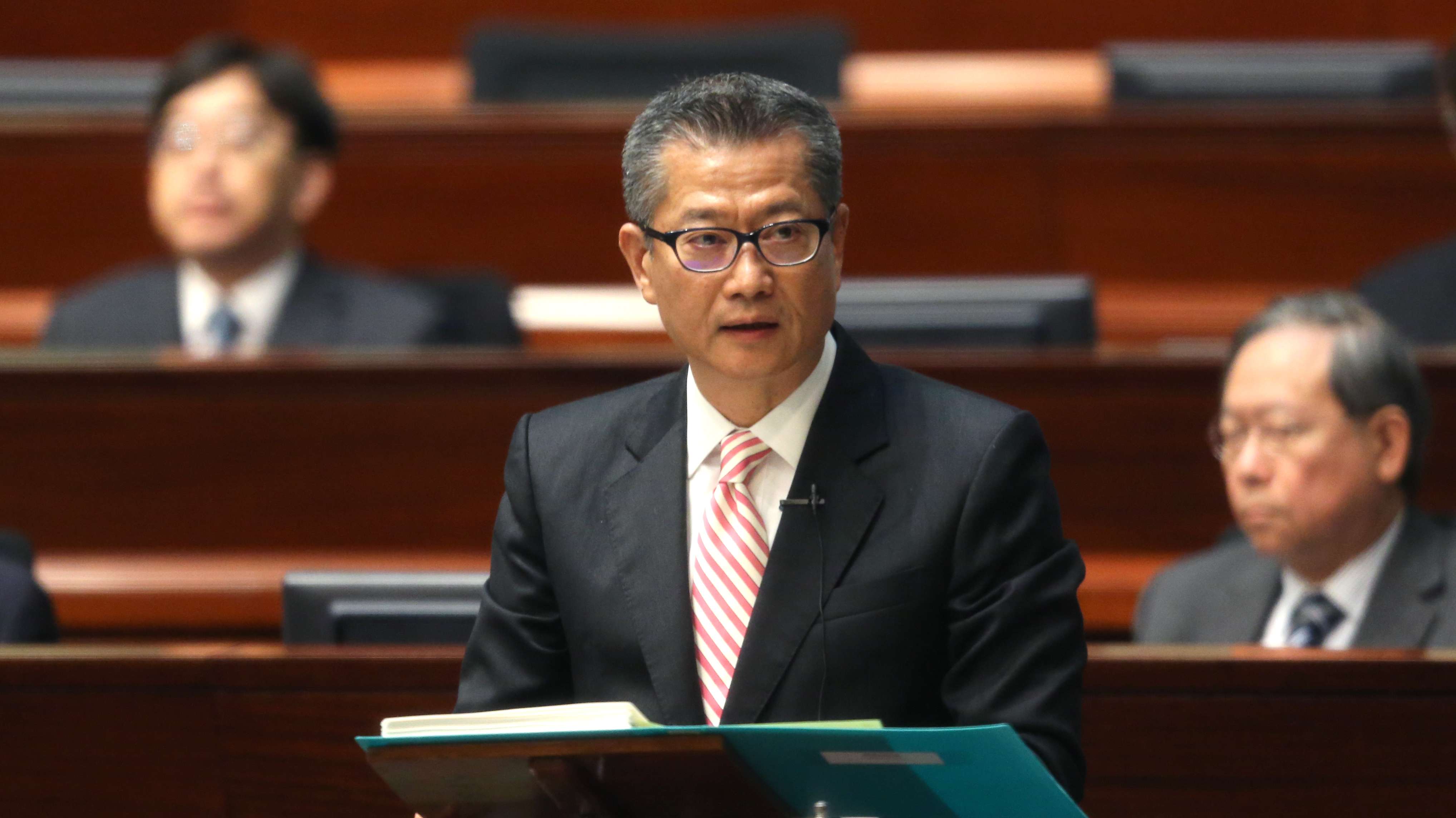 Financial Secretary Paul Chan delivers his budget in Legco in February. Photo: Dickson Lee