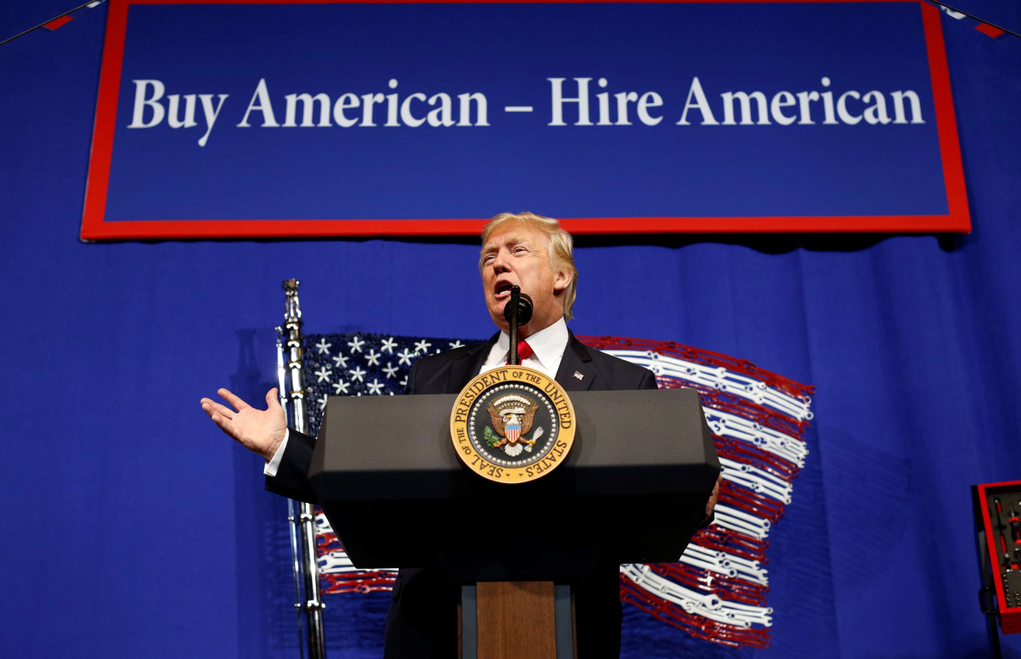 US President Donald Trump has ordered a review of the H-1B visa programme, which is relied on by technology firms to bring in high-skilled foreign workers. Photo: Reuters