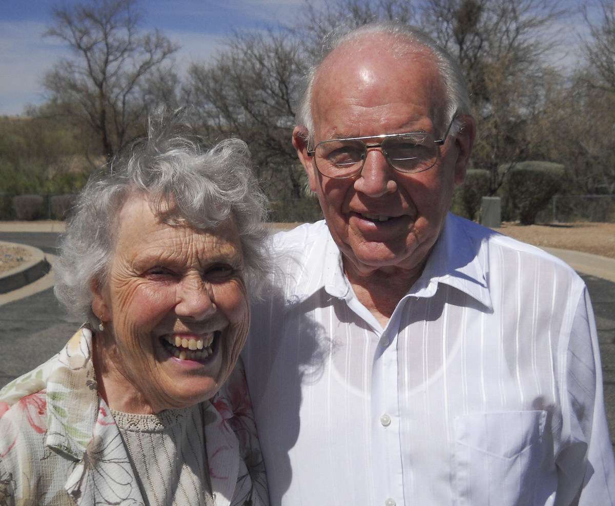 Joe Cotterill with his wife, Joyce Stranks. Picture: Green Valley News, Arizona