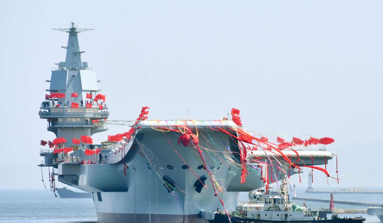 China’s launch party was still “very old fashioned, with hundreds of red flags everywhere”, said Macau-based military expert Antony Wong Dong. Photo: Kyodo