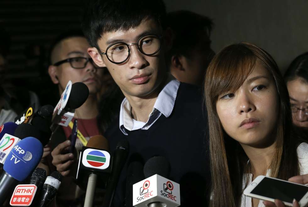 Disqualified lawmakers Sixtus Baggio Leung Chung-hang and Yau Wai-ching. Photo: Dickson Lee