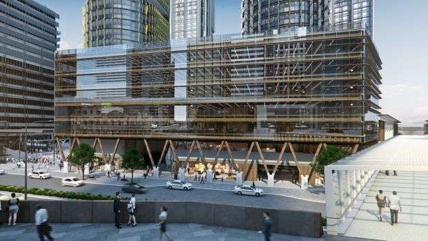 An artist's impression of the new timber building in Sydney, Australia