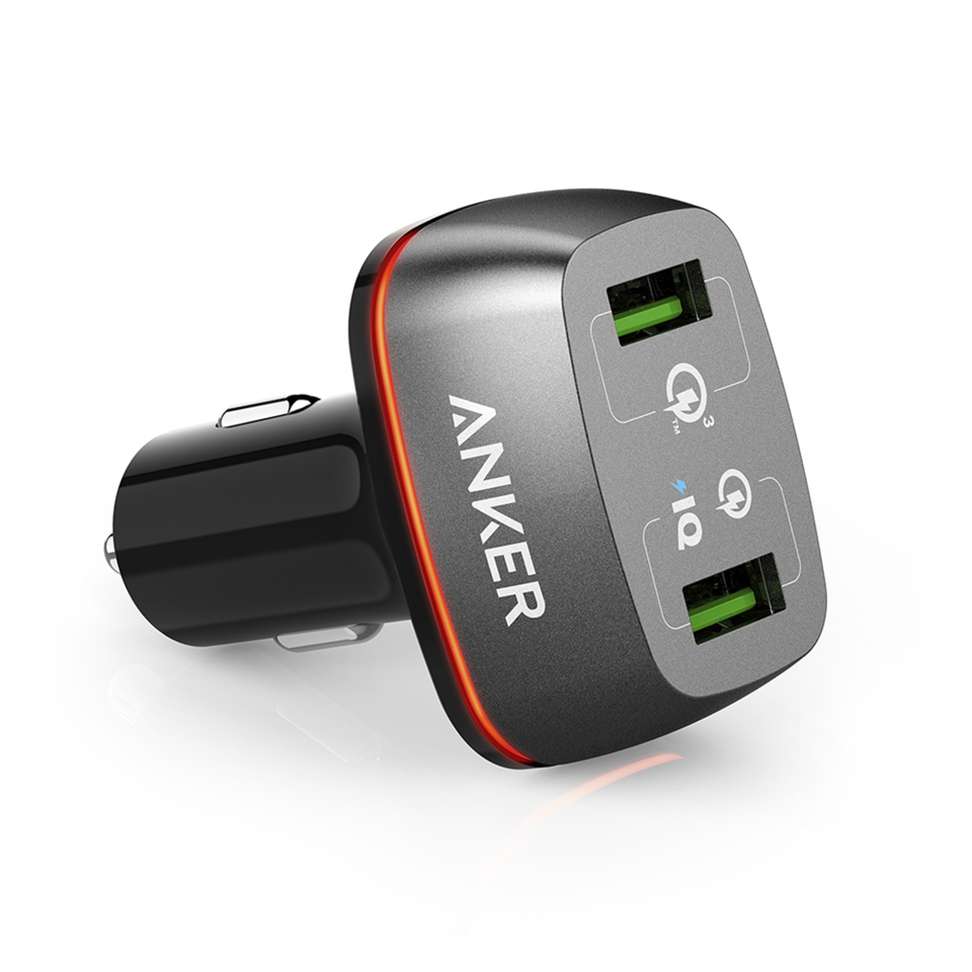 A dim LED ring helps you find Anker’s PowerDrive+ 2 Car Charger in the dark with a minimum of fumbling.