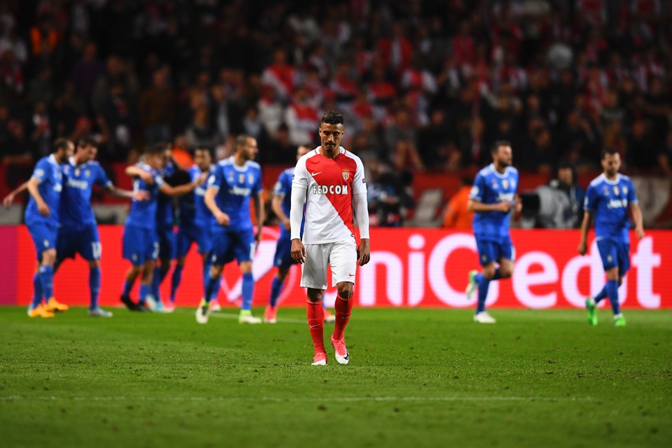 Monaco midfielder Nabil Dirar reacts after Juventus score their second goal. Photo: AFP