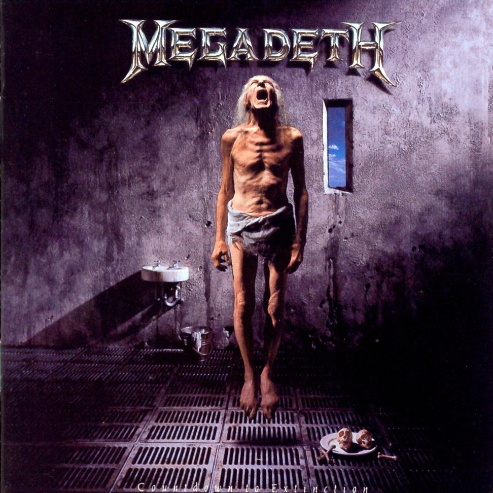 The cover of Megadeth’s 1992 album Countdown to Extinction, which Mustaine says “made us a household name”.