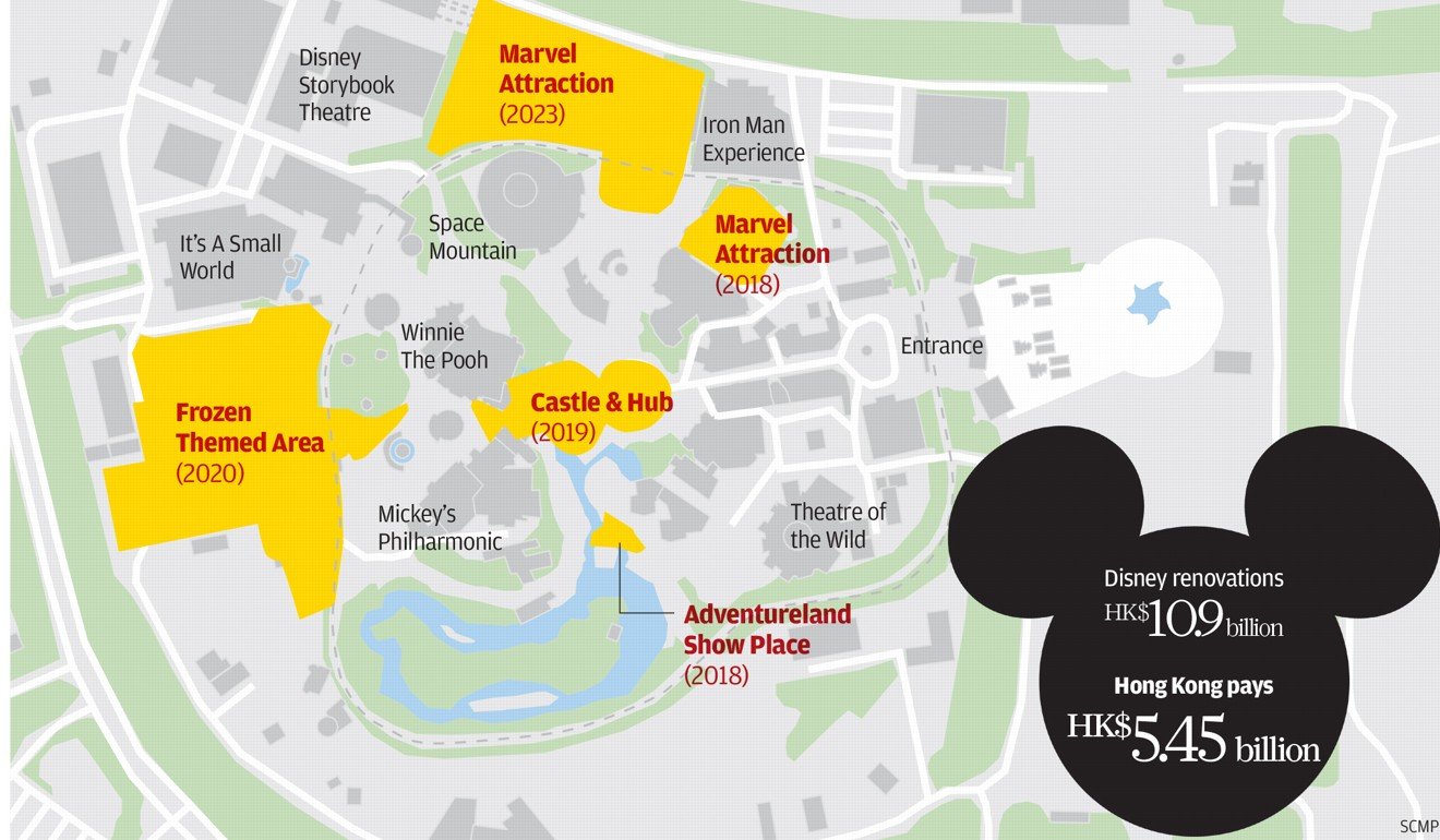 Disney's new expansion areas. Photo: SCMP Graphics