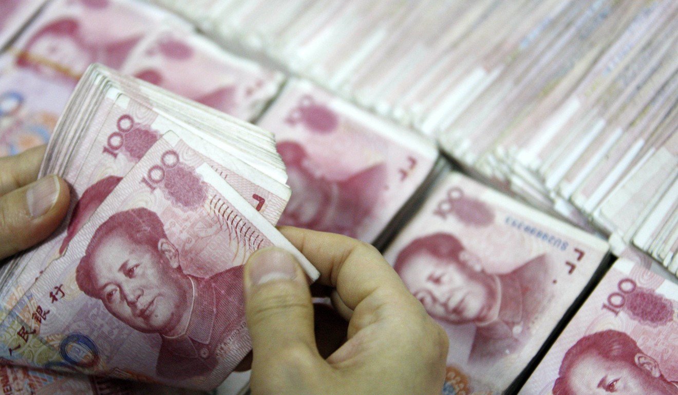 Moody’s estimates assets within the shadow banking sector grew 21 per cent in 2016 to reach 64.5 trillion yuan (US$9.4 trillion), equivalent to 87 per cent of GDP. While still rapid, the pace of growth represents a slowdown from the 30 per cent rate in 2015. Photo: AFP