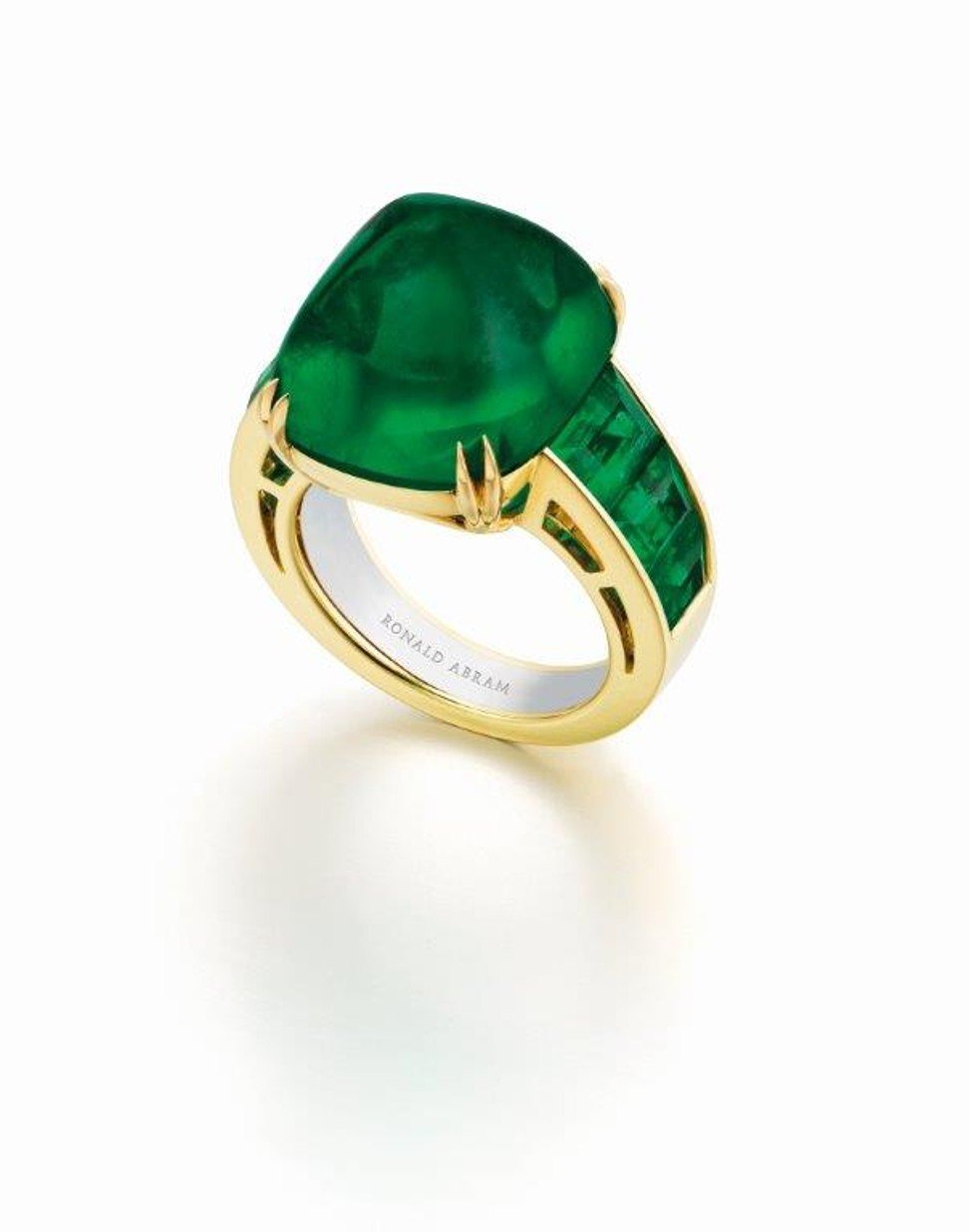 Cabochon Colombian Emerald Ring by Ronald Abram