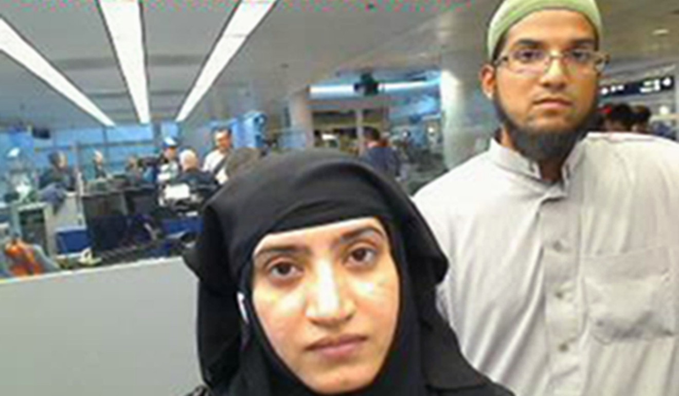 The San Bernardino shooters – Tashfeen Malik (left) and Syed Farook. Their phone was locked, forcing the FBI to pay nearly US$1 million to hackers to unlock it and prompting calls for device makers to create ‘back doors’ for law enforcers. Photo: AP