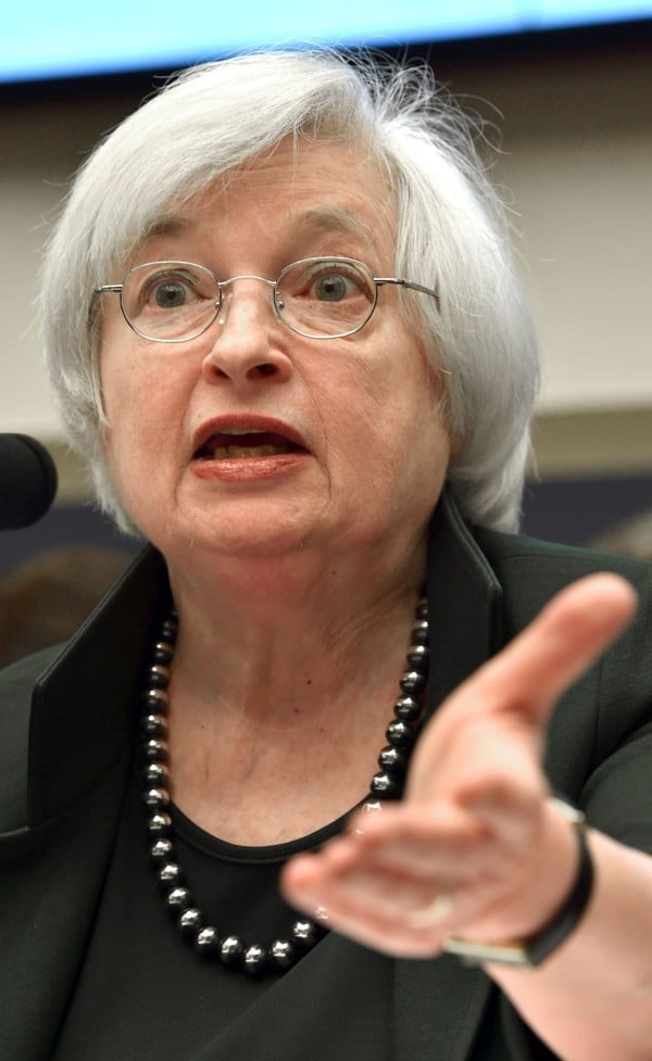 Fed chairman Janet Yellen’s comments in April, that her focus had shifted to holding growth gains, also appear to be relatively dovish. Photo: AFP