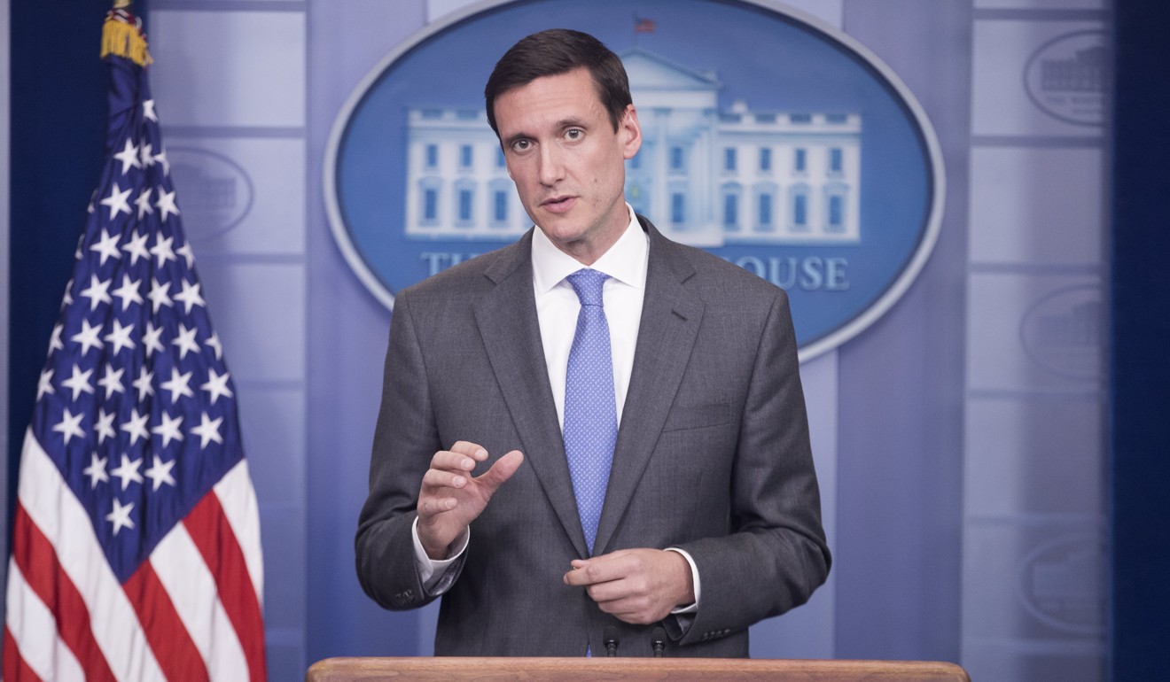Homeland Security Advisor Tom Bossert discusses the US government's response to the ransomware 'WannaCry' cyber attack during a news briefing in Washington, DC. Photo: EPA