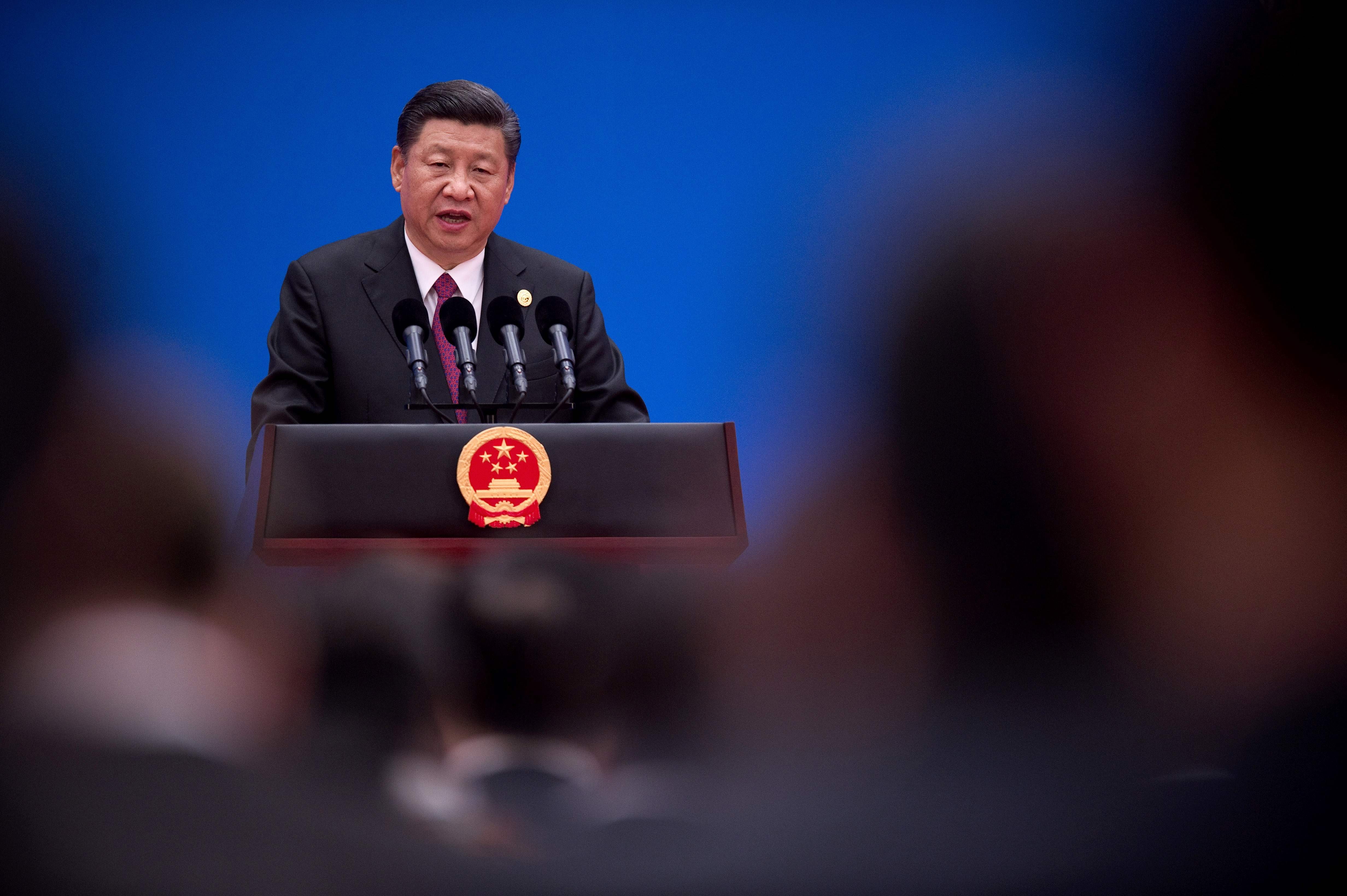 President Xi Jinping speaks during a news conference at the belt and road forum, at the International Conference Centre in Yanqi Lake, north of Beijing, on May 15. Xi not only spearheaded the Belt and Road Initiative, but he also played a pivotal role in forging international consensus to secure the Paris climate change agreement in 2015. Photo: AFP