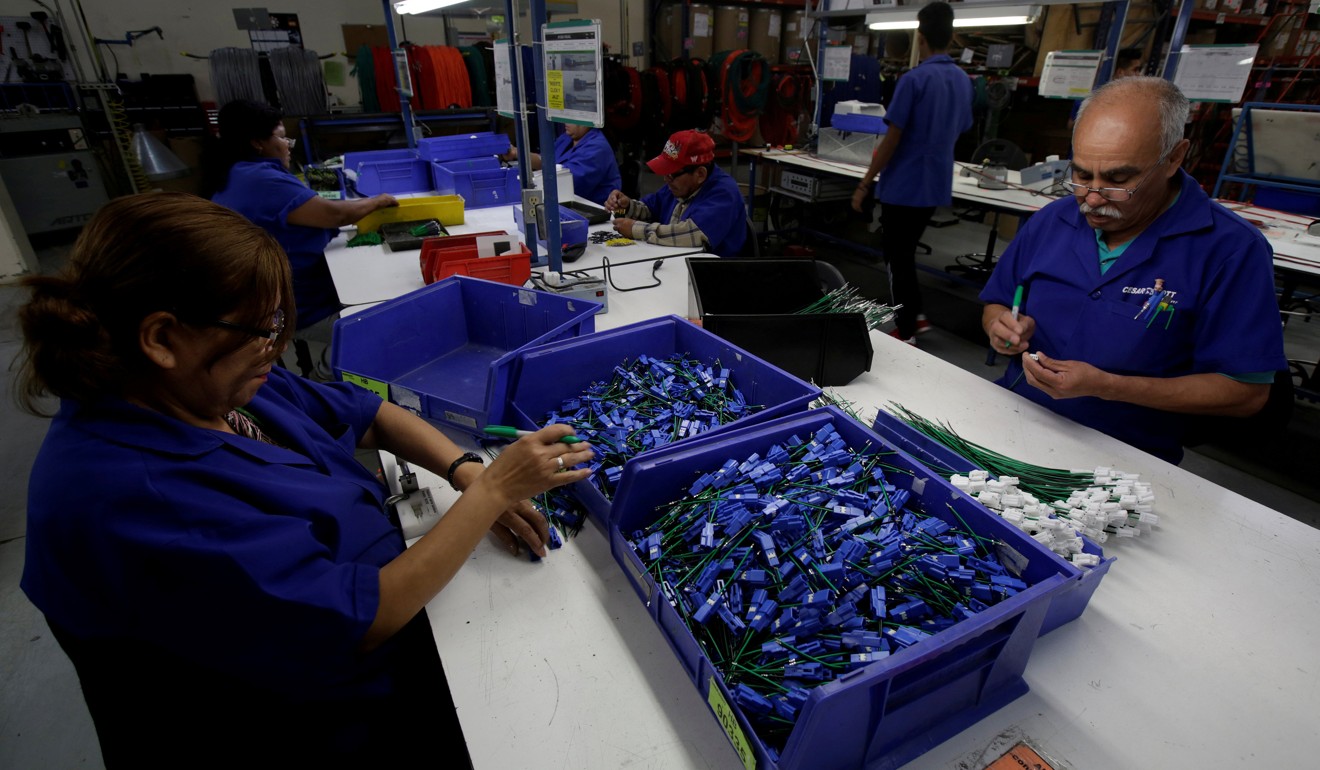 Employees work last month at a wire harness and cable assembly manufacturing company that exports to the US in Ciudad Juarez, Mexico. In its renegotiation, will the Trump administration try to bring the Nafta agreement in line with its trade policy objectives of bringing manufacturing jobs back to America, reducing bilateral trade deficits and promoting reciprocity? Photo: Reuters