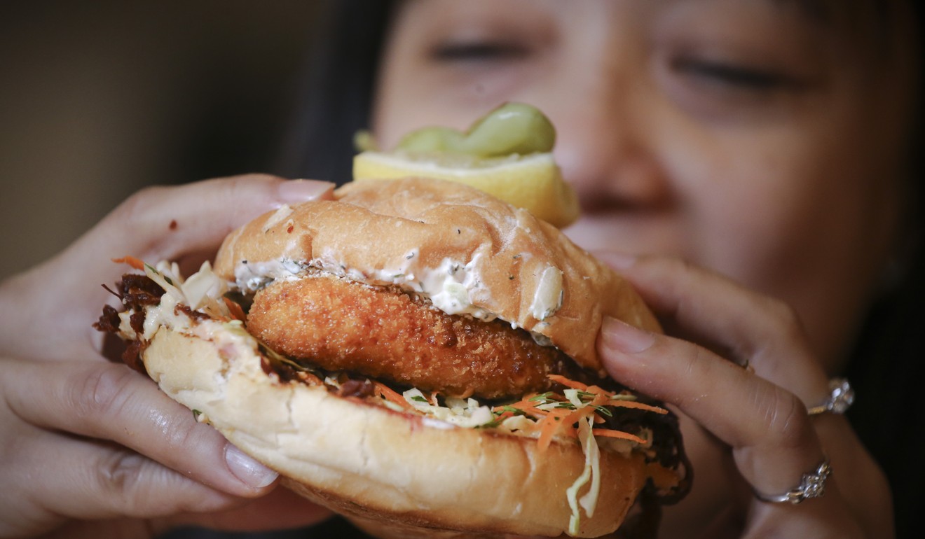 The hearty portion size of The Globe’s halloumi burger made up for the high price. Photo: Dickson Lee