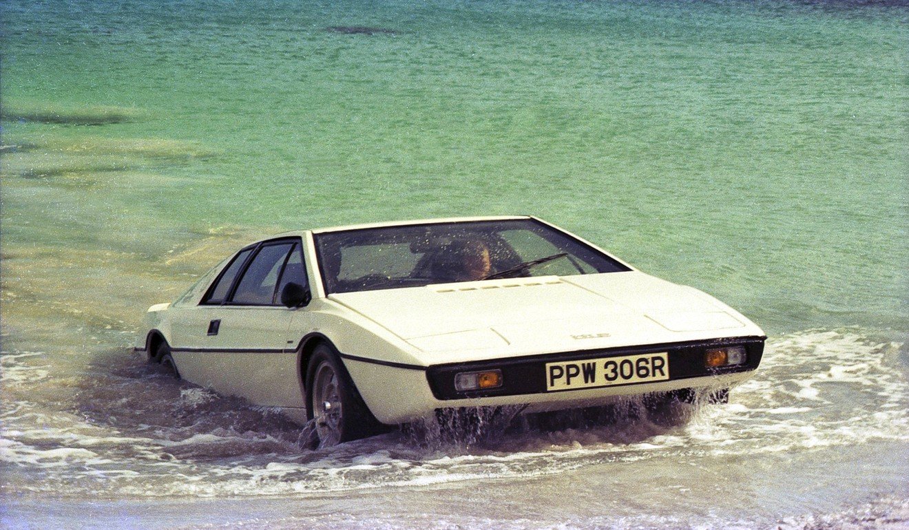 The half-submerged Lotus Esprit S1 driven by Roger Moore's James Bond in The Spy Who Loved Me. Photo: Handout