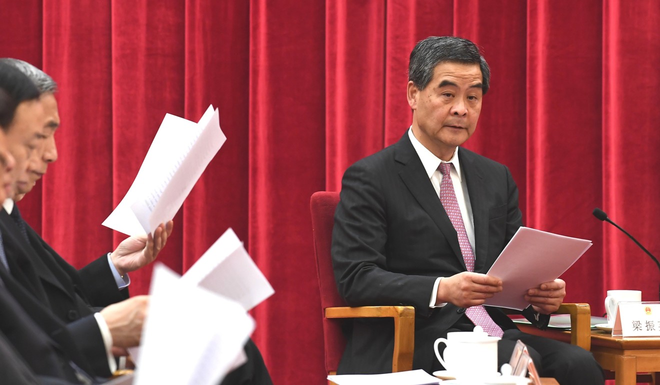 Chief Executive, Leung Chun-ying at the forum on the 20th Anniversary of the Implementation of the Basic Law of Hong Kong. Photo: ISD