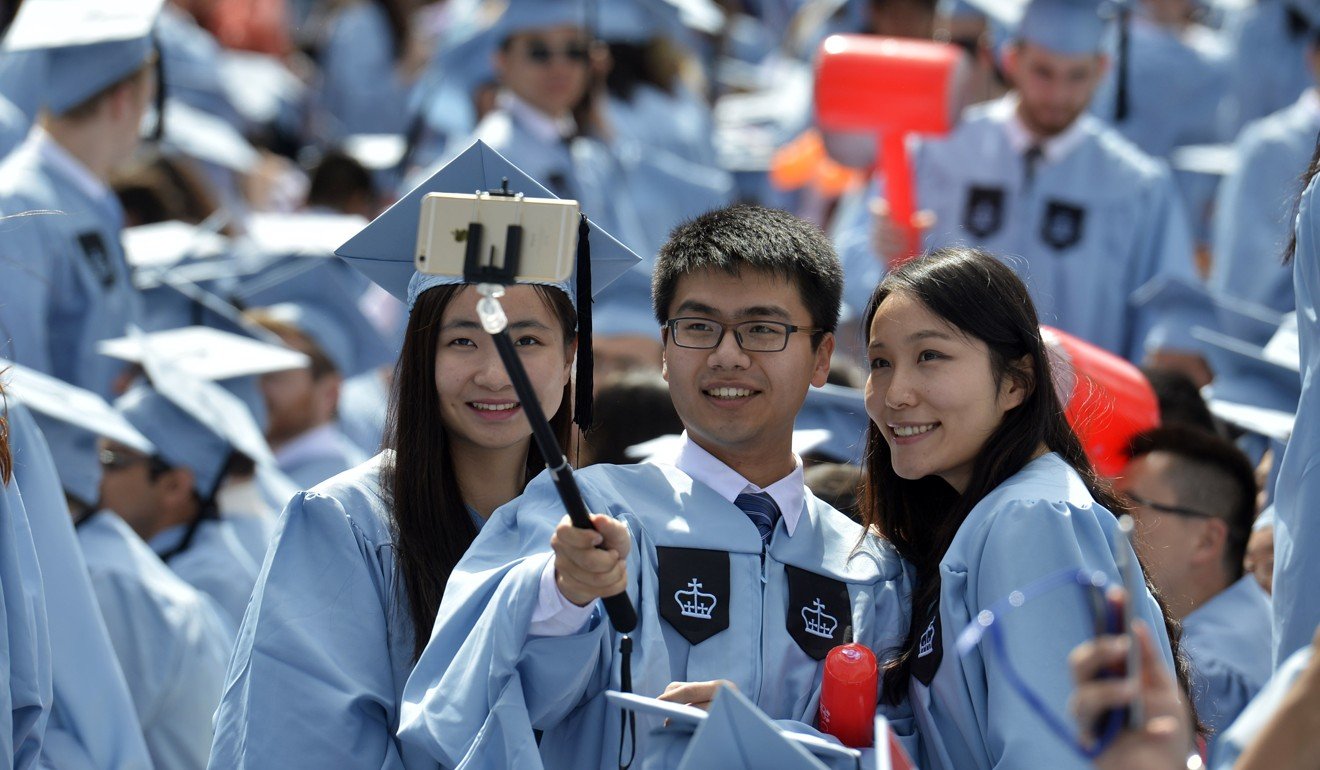 Chinese graduates of Columbia University at its commencement ceremony in New York in May 2015. Photo: Xinhua