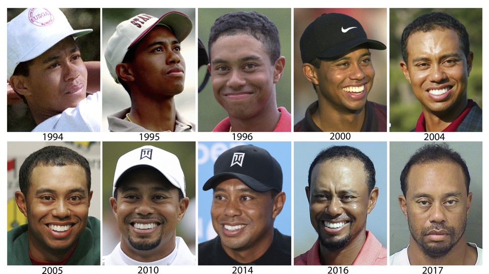 File photos by year showing Tiger Woods, starting in 1994 and ending with a 2017. Photo: AP