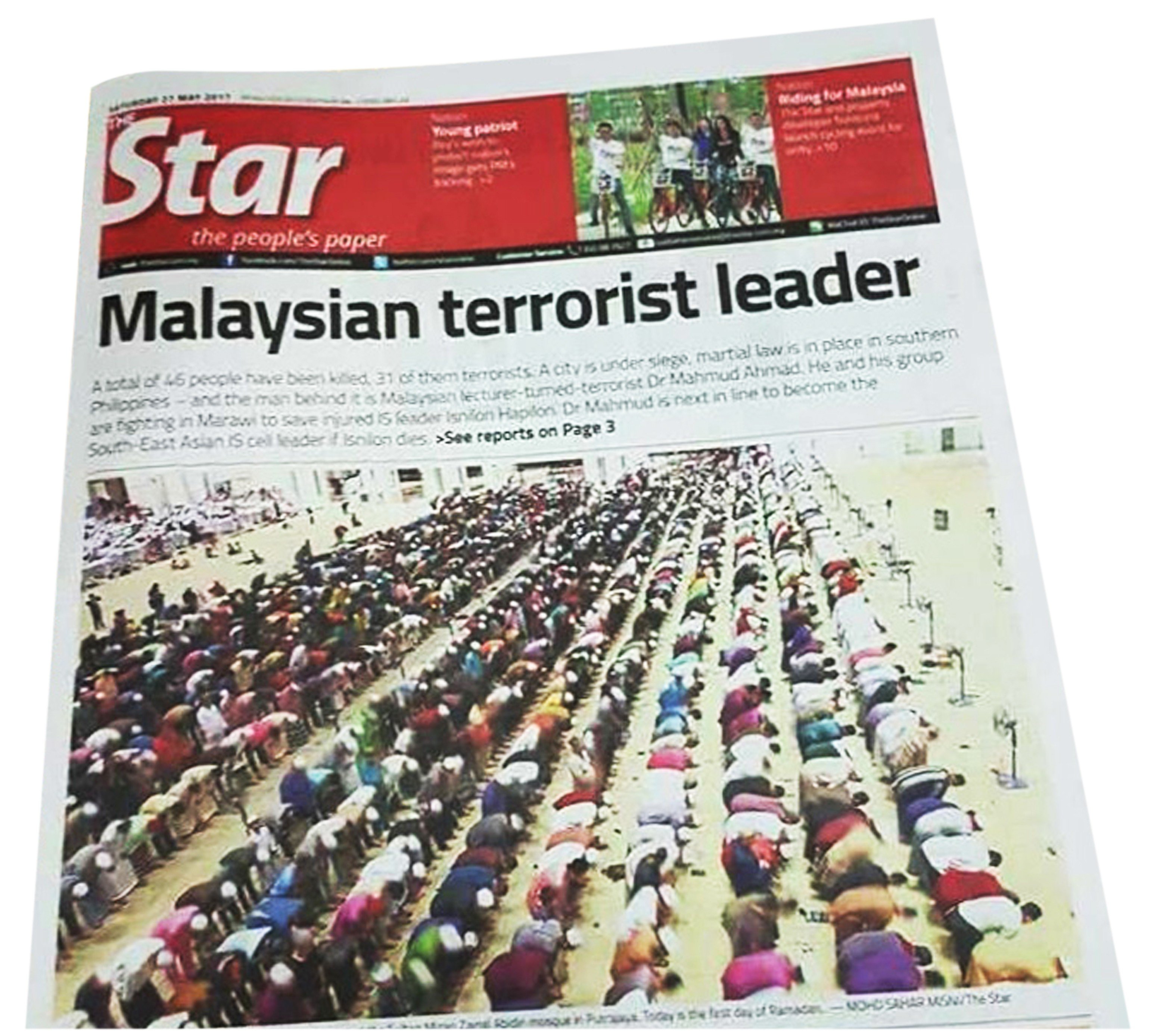 The Star's controversial front page, which enraged many Malaysians. Photo: Internet