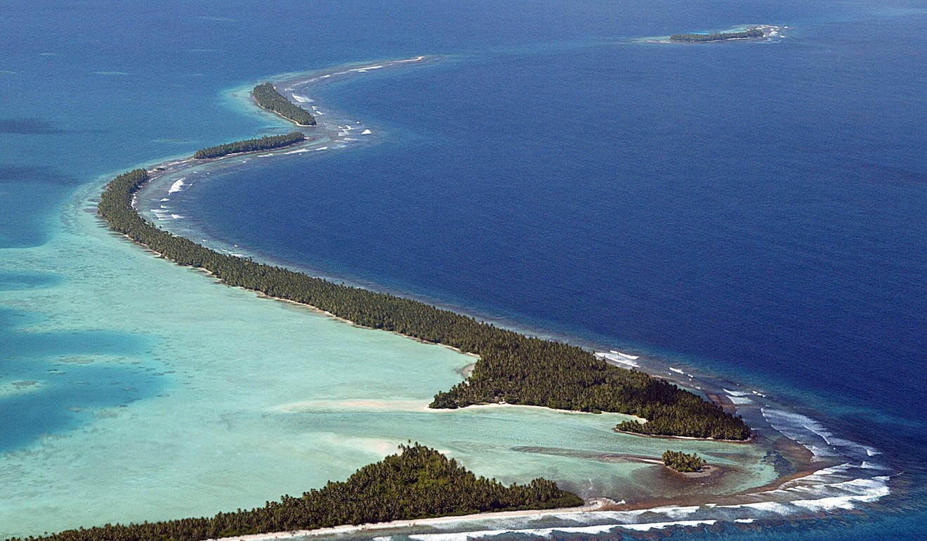 The coastline of Funafuti, an atoll of Tuvalu. The Paris agreement had brought all countries to make some commitment, from the largest emitters like China to the smallest island states. Photo: AFP