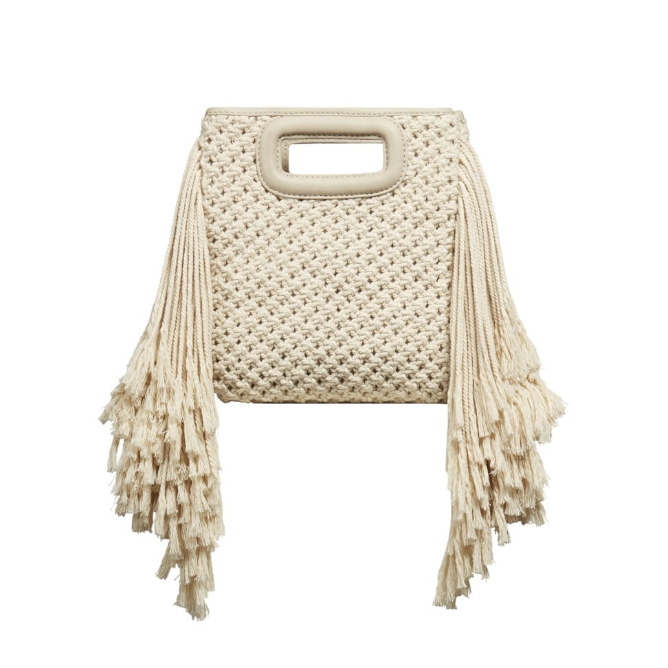 Knitted cotton M bag by Maje.