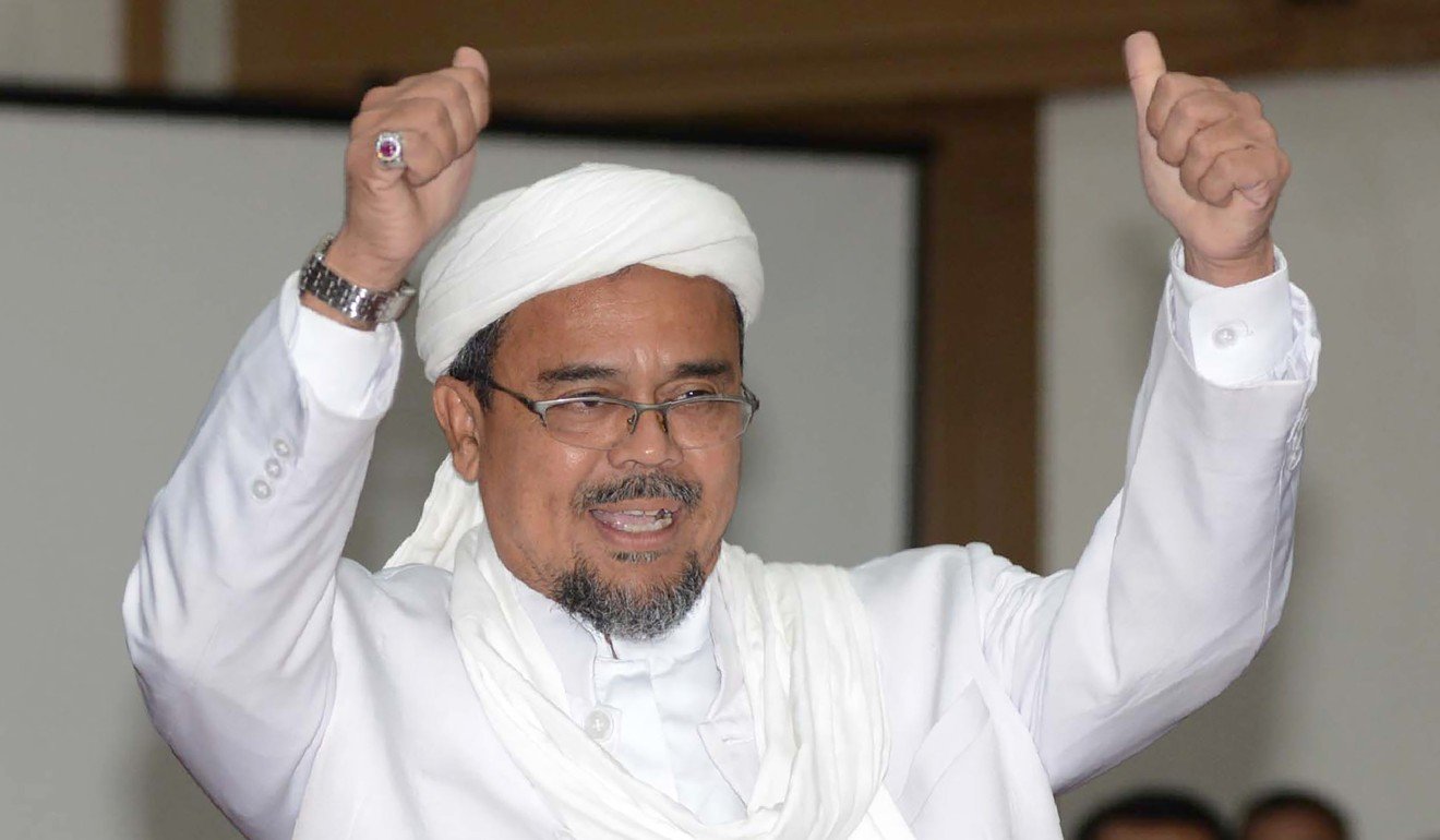 Indonesian firebrand cleric Rizieq Shihab, Islamic Defenders Front. Photo: AFP