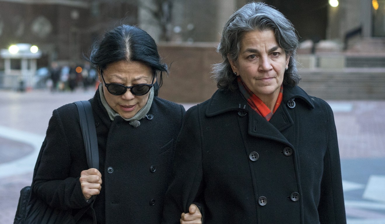 Sheri Yan, left, leaves federal court in New York after pleading guilty in connection with a scheme to bribe ex-UN General Assembly president John Ashe. Photo: AP