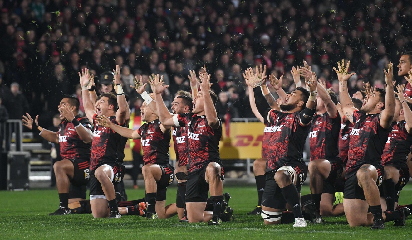 The Crusaders perform a Haka during the rugby union match between the Crusaders and the British & Irish Lions. Photo: AFP