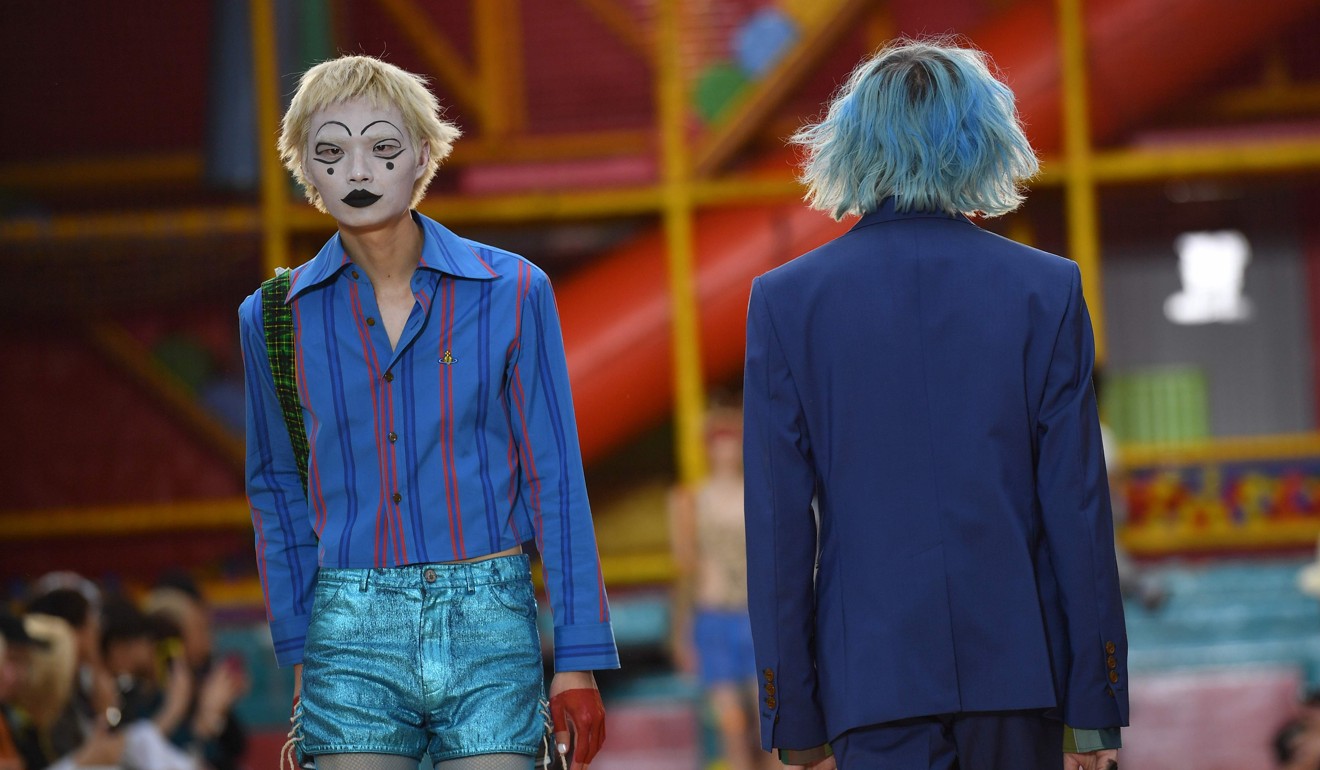 Models present creations by Vivienne Westwood at London Fashion Week Men's in London. Photo: AFP