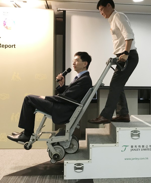 This stair climber is an example of how technology can assist the elderly. Photo: Elizabeth Cheung