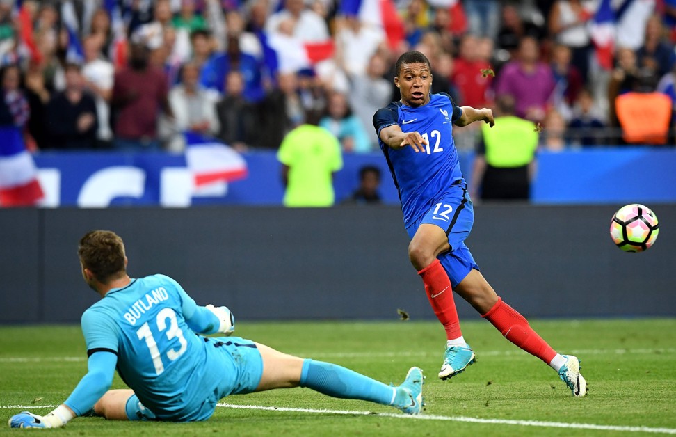 Mbappe in action against England on Tuesday. Photo: AFP
