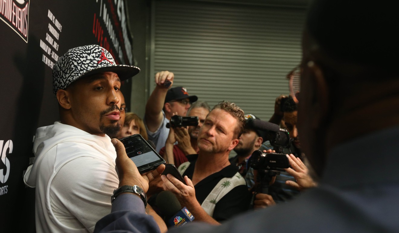 Andre Ward speaks to the press. Photo: AFP