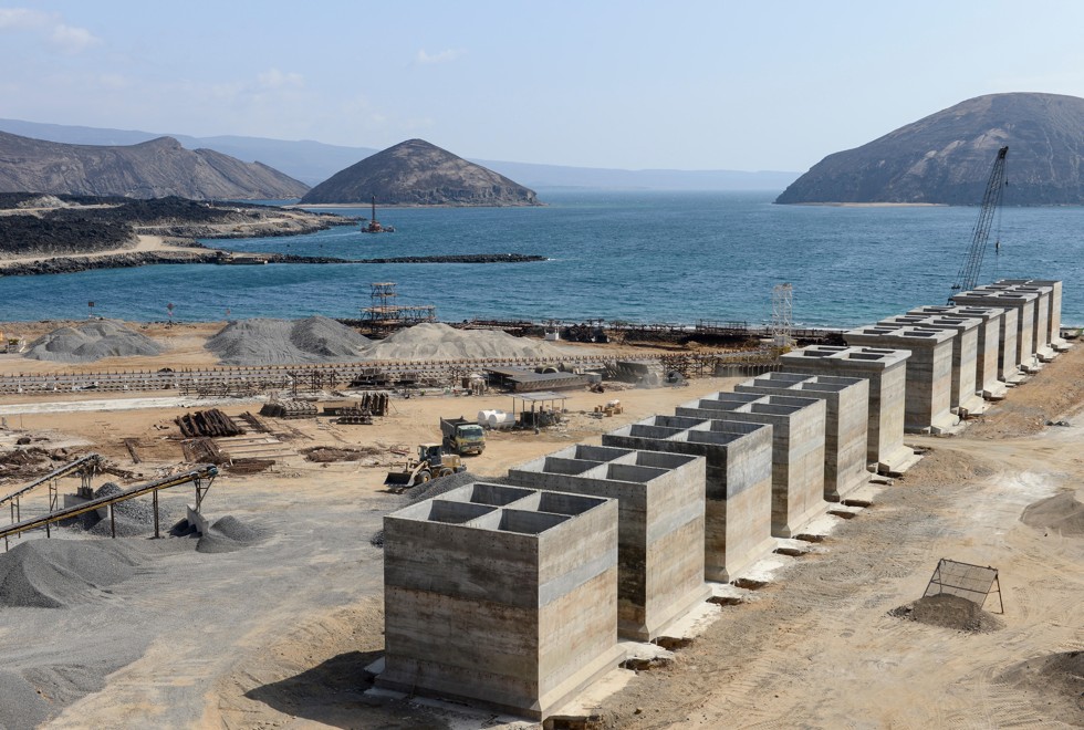 A China-funded port under construction in Djibouti. Picture: Alamy