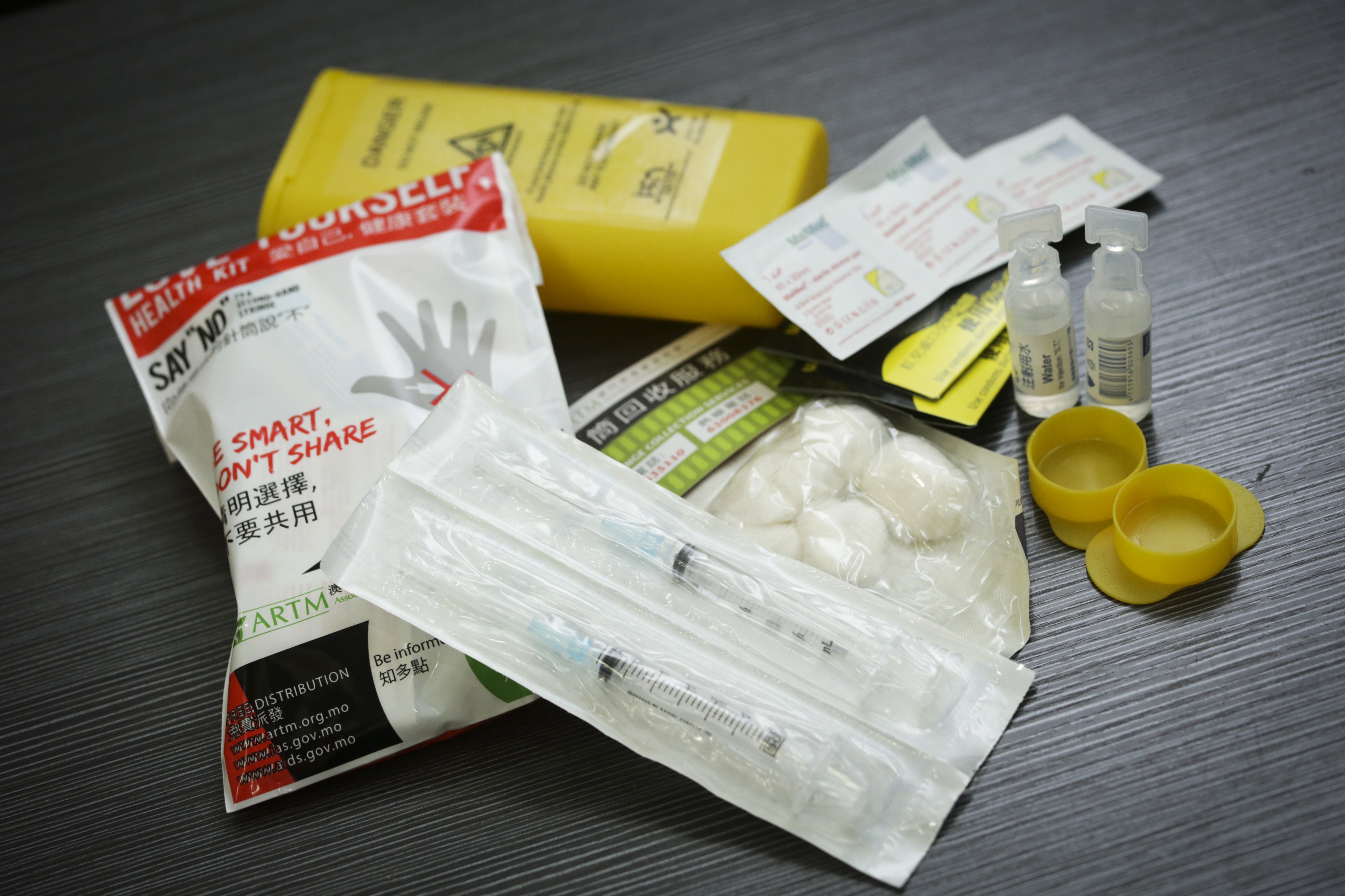 A drug paraphernalia kit at the treatment centre in Macau. Photo: May Tse