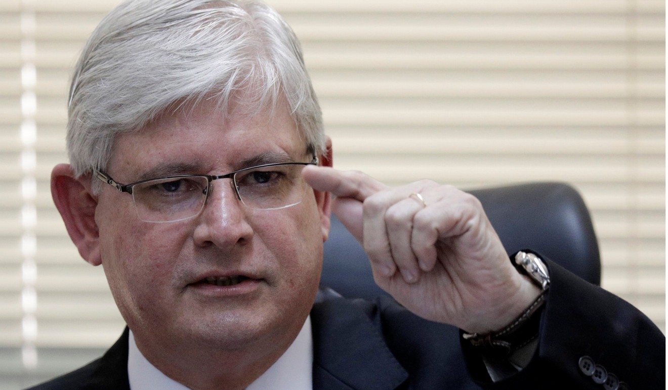 Brazil's Prosecutor-General Rodrigo Janot gestures during a seminar on combating corruption, in Brasilia on June 19. Janot says there is “abundant” proof that President Michel Temer received bribe money. Photo: Reuters