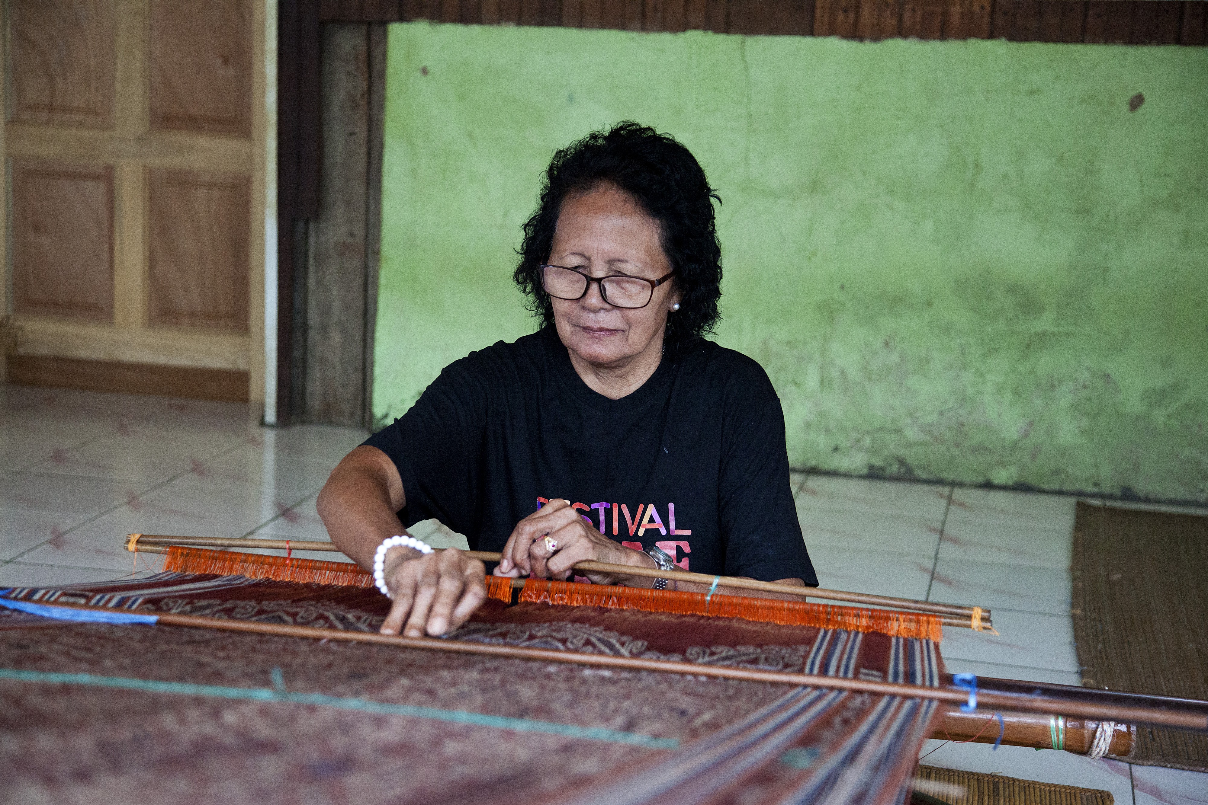 Master weaver Bangie anak Embol, in Sarawak, Malaysian Borneo. Pictures: Ore Huiying