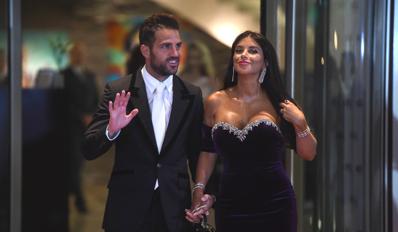 Chelsea player Cesc Fabregas and his wife. Photo: AFP