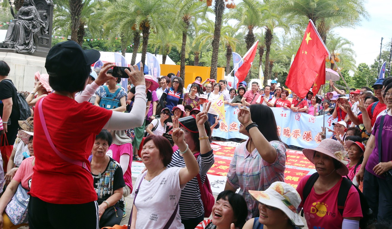 Pro-Beijing groups held their own events in the park. Photo: David Wong