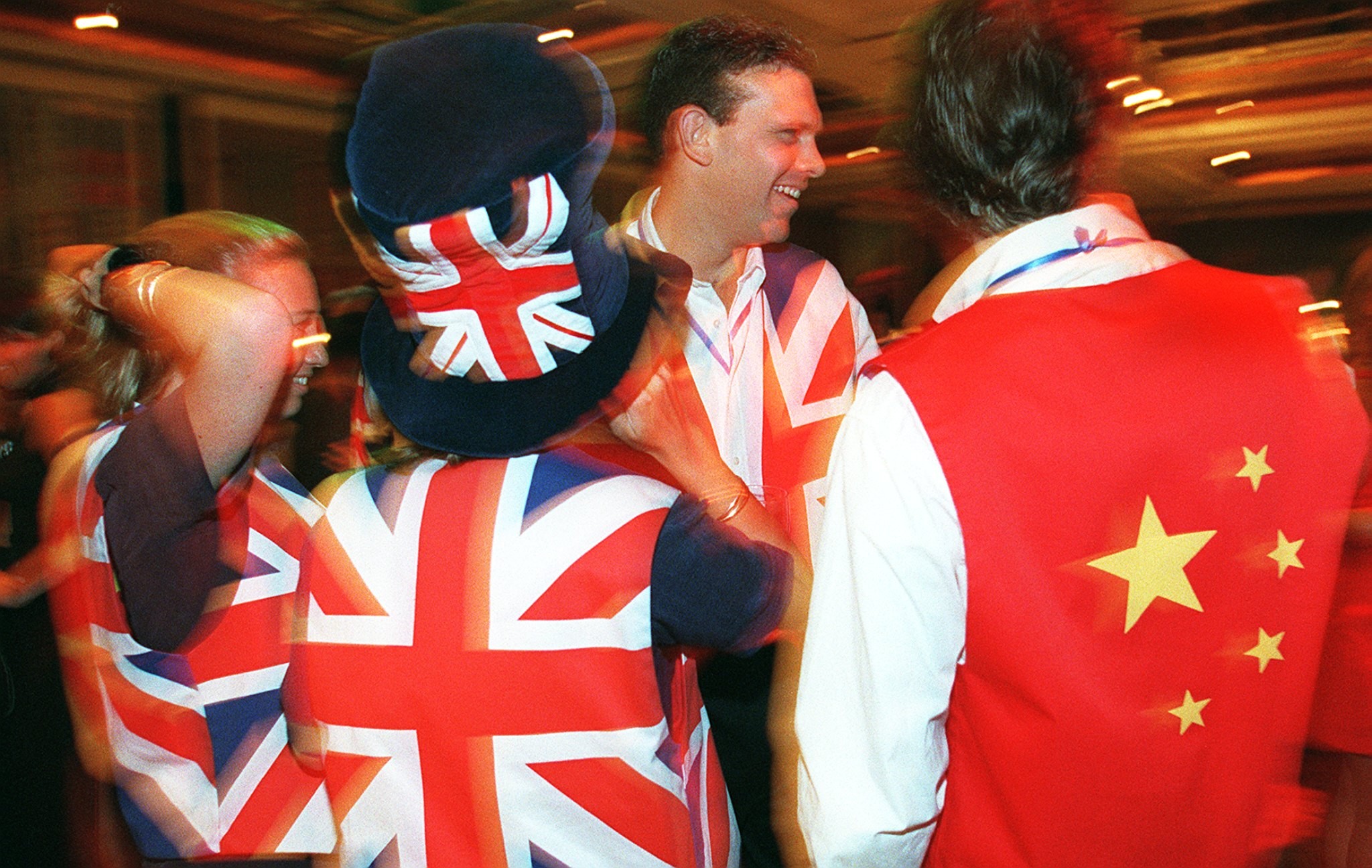 British party-goers mark Hong Kong’s return to Chinese rule in 1997. Photo: AFP